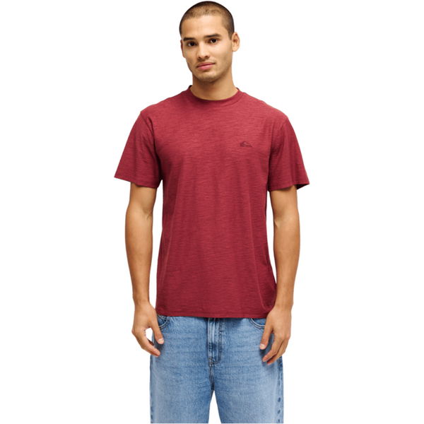 2026 Quiksilver Mens Slub Roundneck T-Shirt EQYKT04391 - Oxblood Red